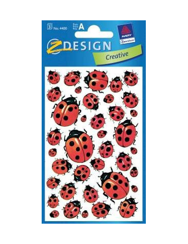 étiquette en papier Z-design Creative 3 feuilles coccinelles