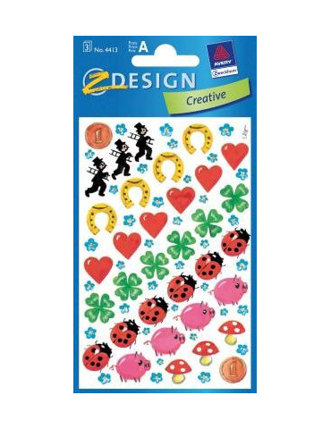 Étiquette en papier Z-design 3 feuilles amulettes