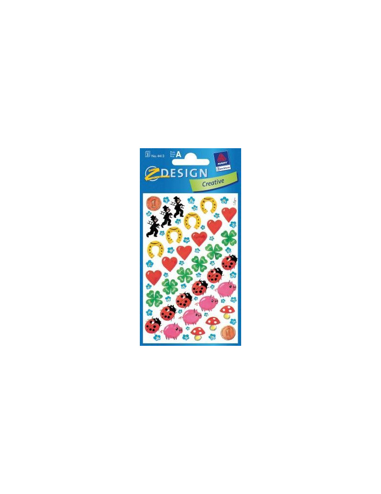 Étiquette en papier Z-design 3 feuilles amulettes