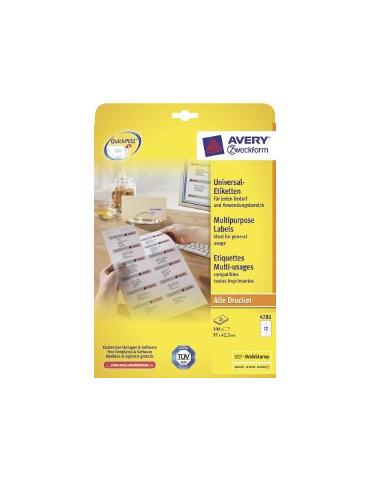 Etiquettes Avery ILC 97x42,3mm blanches 25 flles + 5flles gratuit 12et