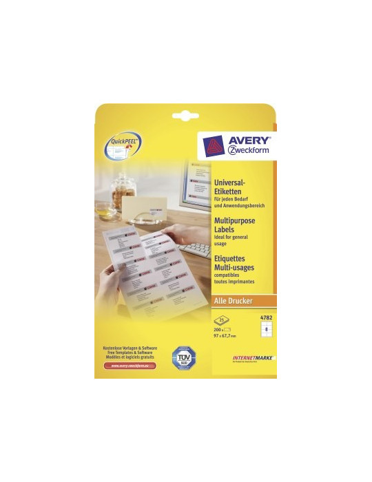 Etiquettes Avery ILC 97x67,7mm blanches 25 flles + 5 flles gratuit 8et