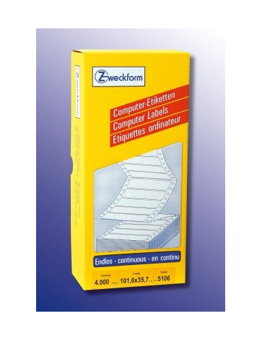computeretiket Zweckform 101,6x35,7 wit 1-baans 4000 etiketten