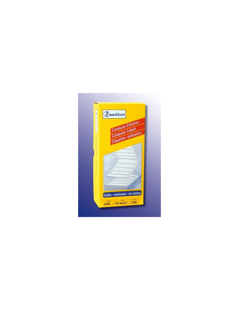 Étiquettes ordinateur 101,6x35,7mm 4000 étiquettes, 1 de front