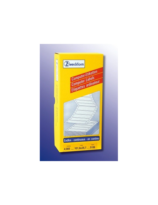 Étiquettes ordinateur 101,6x35,7mm 4000 étiquettes, 1 de front