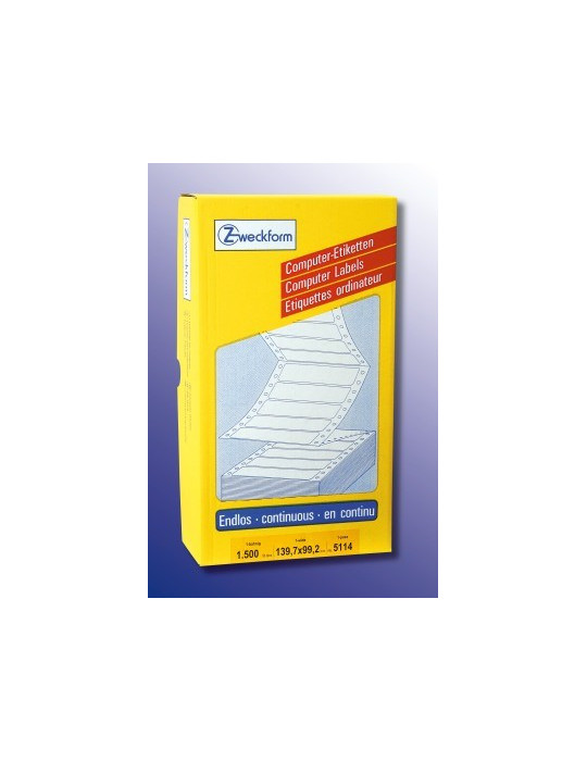 computertiket Zweckform 139,7x99,2 wit 1-baans 1500 etiketten
