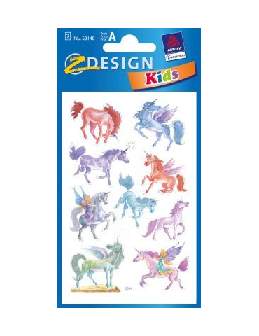 Étiquette en papier Z-design 2 feuilles unicorn