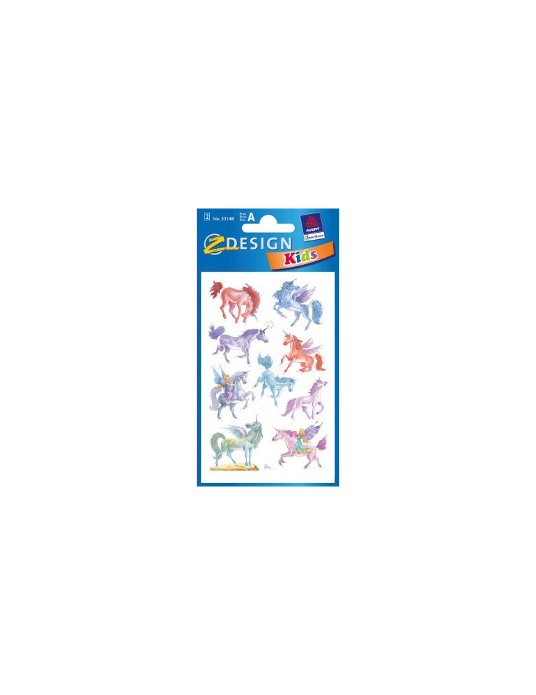Étiquette en papier Z-design 2 feuilles unicorn