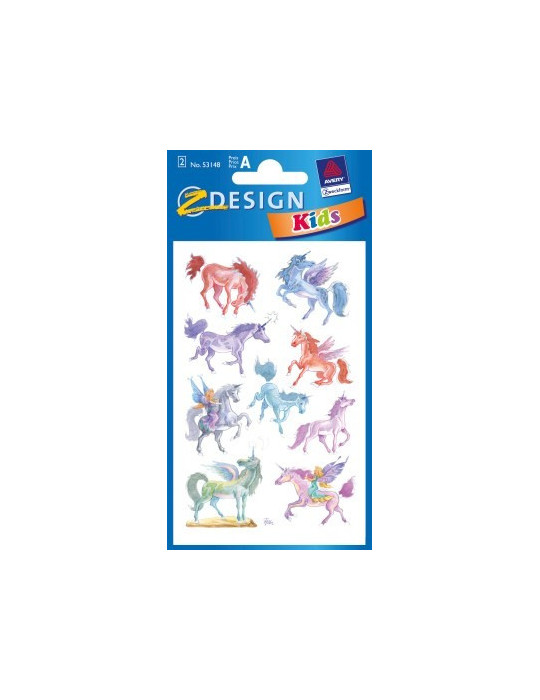 Étiquette en papier Z-design 2 feuilles unicorn