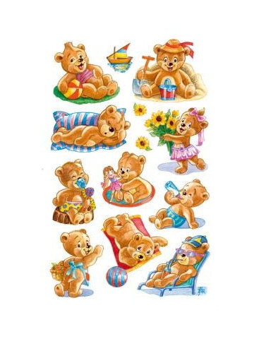 Étiquette 3D Z-design Kids 1 feuille ours