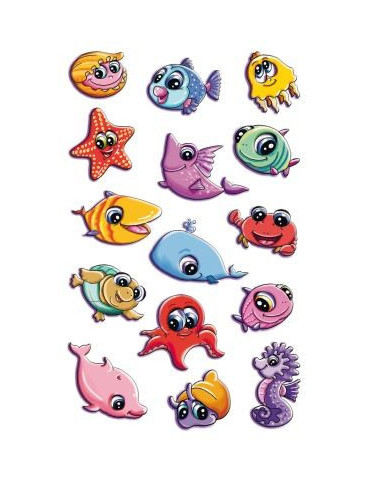 3D stickers Z-Design Kids pakje a 1 vel zeedieren