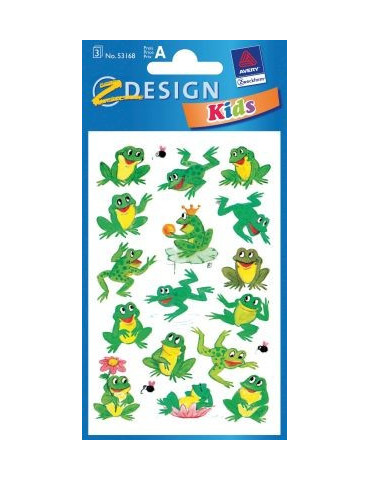 papieretiket Z-design Kids pakje a 3 vel kikkers