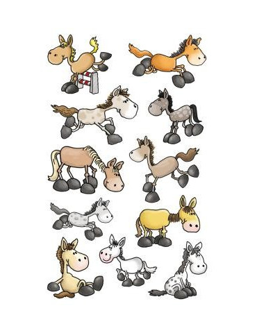 papieretiket Z-design Kids pakje a 3 vel paarden