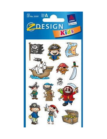 Étiquette en papier Z-design 3 feuilles pirates