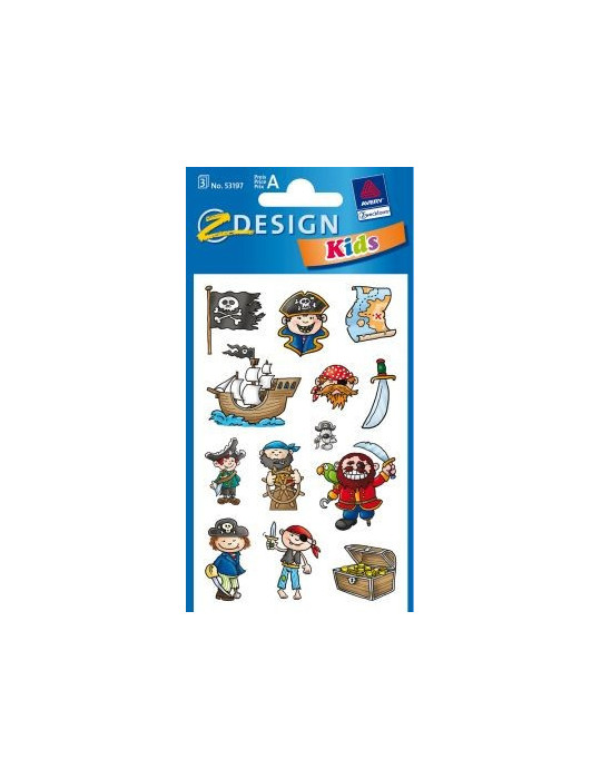 Étiquette en papier Z-design 3 feuilles pirates