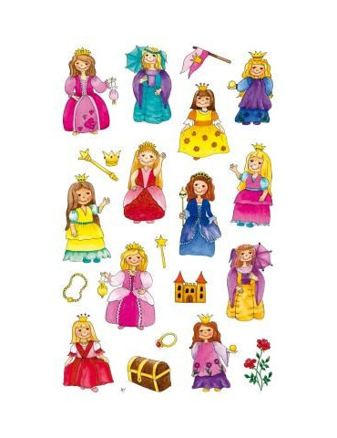 Étiquette en papier Z-design 3 feuilles princesses