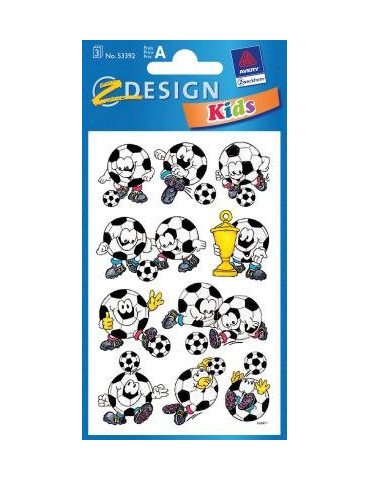 Étiquette en papier Z-design 3 feuilles football