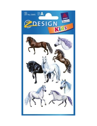 papieretiket Z-design Kids pakje a 3 vel paarden