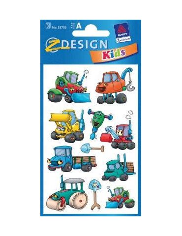 Étiquette en papier Z-design Kids 3 feuilles machines de construction