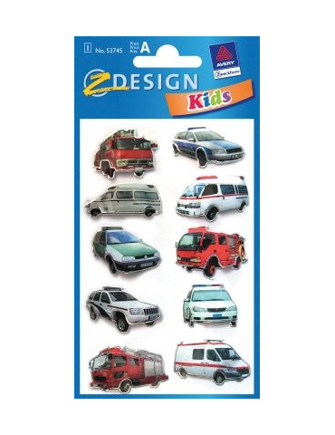 Étiquette 3D Z-design Kids 1 feuille voiture de police