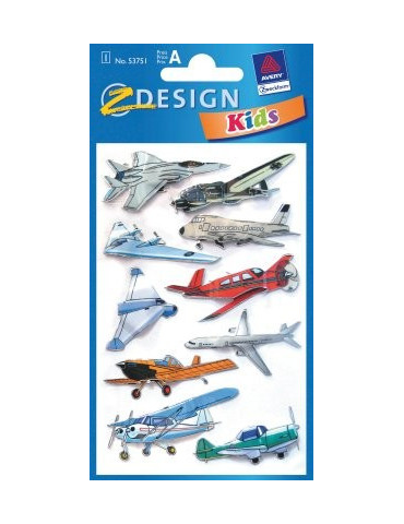 3D stickers Z-Design Kids pakje a 1 vel vliegtuigen