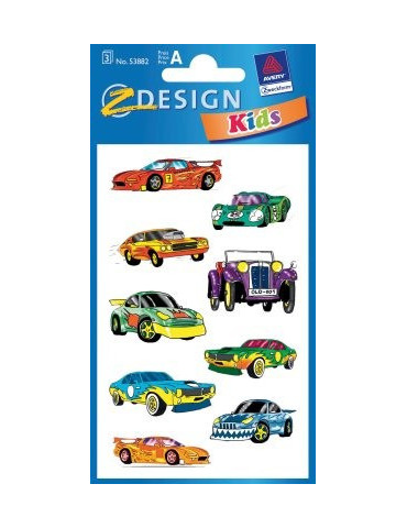 Étiquette en papier Z-design Kids 3 feuilles voitures