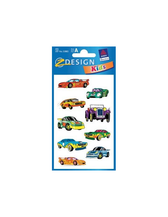 Étiquette en papier Z-design 3 feuilles voitures