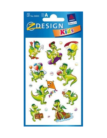 papieretiket Z-design Kids pakje a 3 vel draken