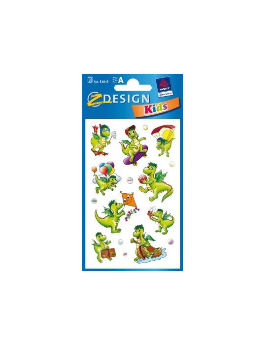 Étiquette en papier Z-design Kids 3 feuilles dragons