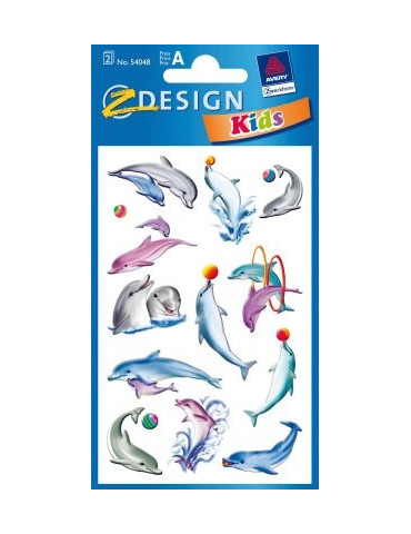 Étiquette en papier Z-design Kids 2 feuilles dolphins