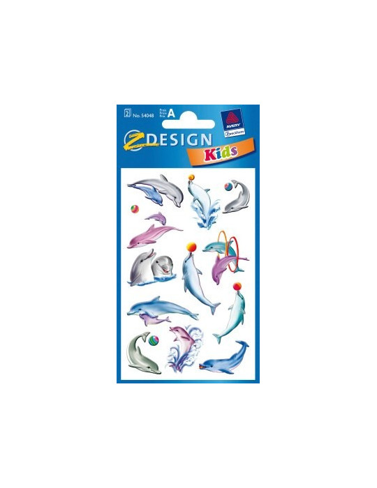 Étiquette en papier Z-design Kids 2 feuilles dolphins