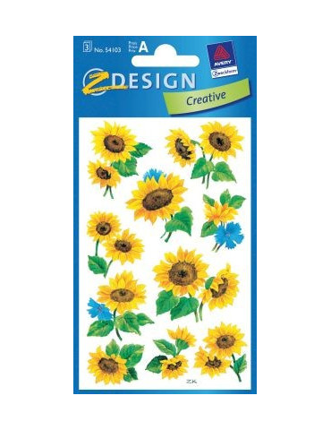 Papieretiket Z-design Crea- tive pakje a 3 vel zonnebloemen