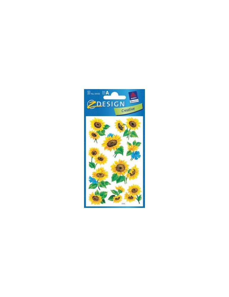Papieretiket Z-design Crea- tive pakje a 3 vel zonnebloemen