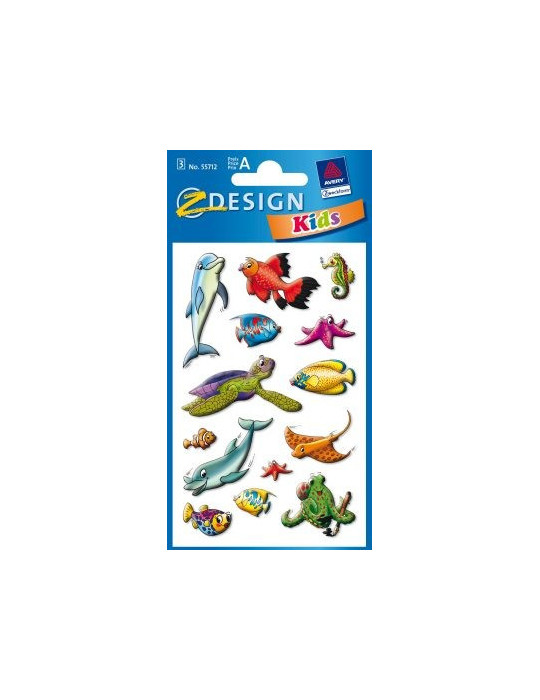 papieretiket Z-design Kids pakje a 3 vel vissen en dolfijnen