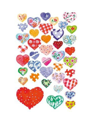 Étiquette en papier Z-design Creative 2 feuille coeurs