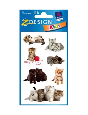 Étiquette en papier Z-design 3 feuilles chats