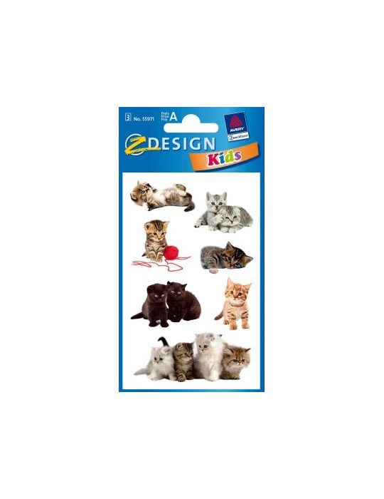 Étiquette en papier Z-design 3 feuilles chats