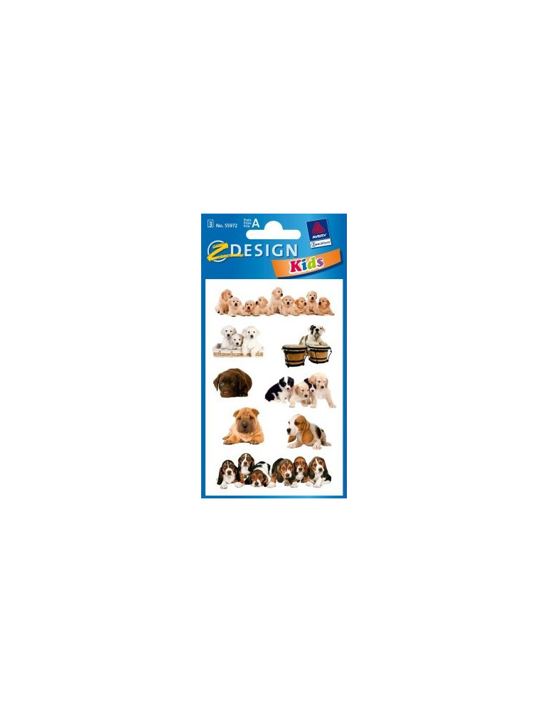 Étiquette en papier Z-design 3 feuilles chiens