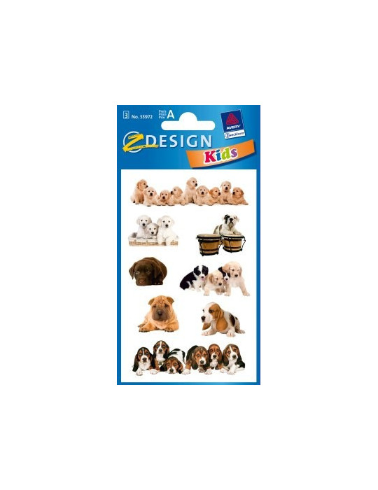 Étiquette en papier Z-design 3 feuilles chiens