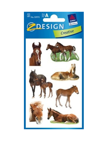 Étiquette en papier Z-design Kids 3 feuilles poulains