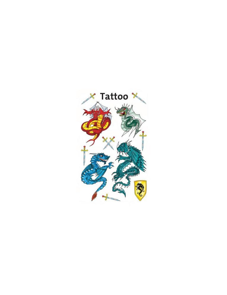 Tatouage Z-design Kids 1 feuille dragons