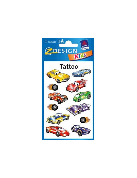 tattoo etiket Z-design Kids pakje a 1 vel auto's