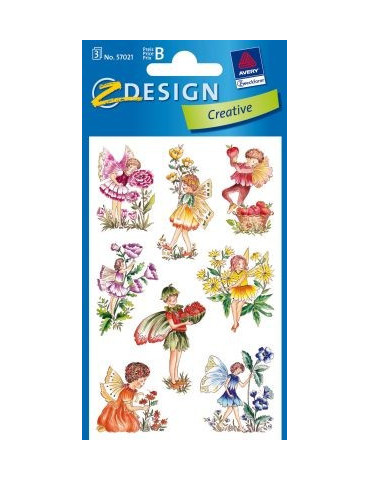 Étiquette en papier Z-design Creative 3 feuilles fairies