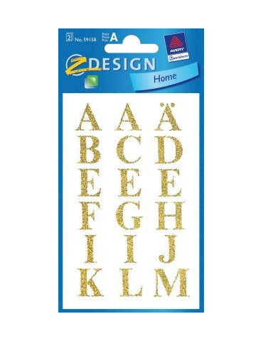 Lettres film transparent Z-design paquet de 2 flles 16mm argenté