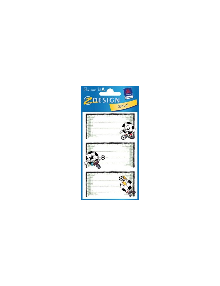 Étiquette scolaire Z-design 3 feuilles football