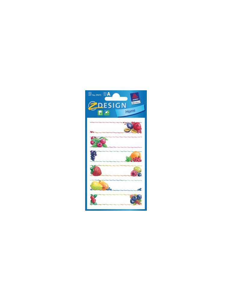 Étiquette ménagère Z-design Home 3 feuilles fruits