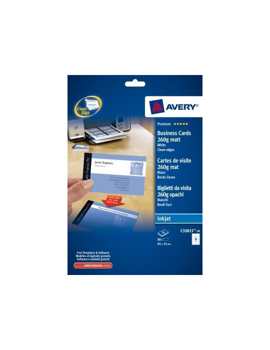 Cartes de visite Quick&Clean& trade 85x54mm 260gr 10 flles