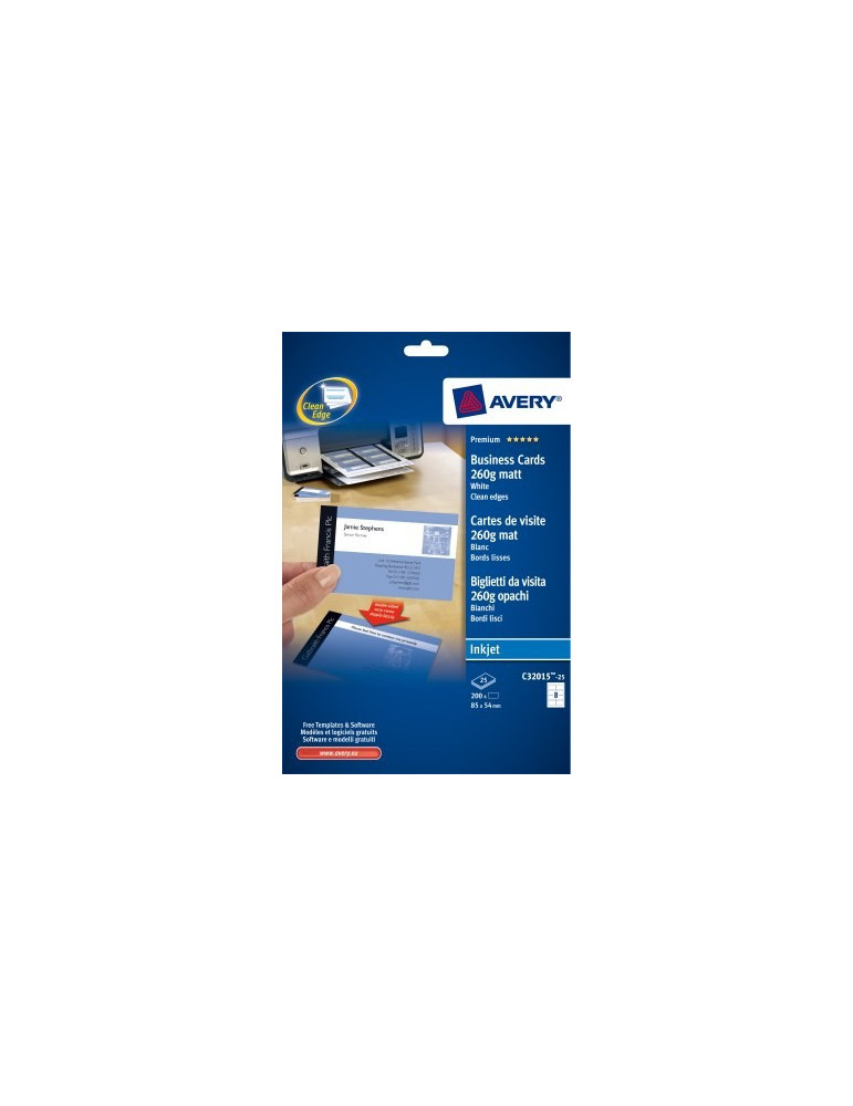 Cartes de visite Quick&Clean& trade 85x54mm 260gr 25 flles