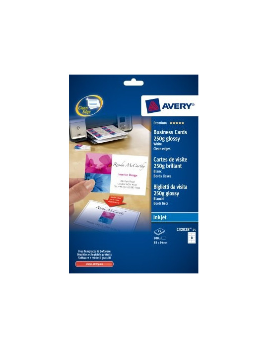 Cartes de visite Quick&Clean&trade 85x54mm 250gr 25 feuilles