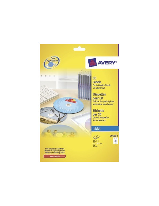 Étiquettes CD maxi couvrantes, qualité photo, Ø 117 mm