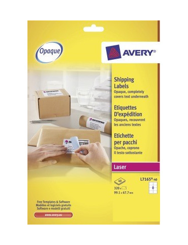 Verzendetiket Avery Quick-Peel/Ultragrip 99,1x67,7 wit 40   vel 8 etik